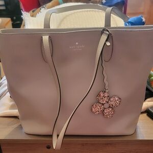 Kate Spade Cream Tote with Floral Charm